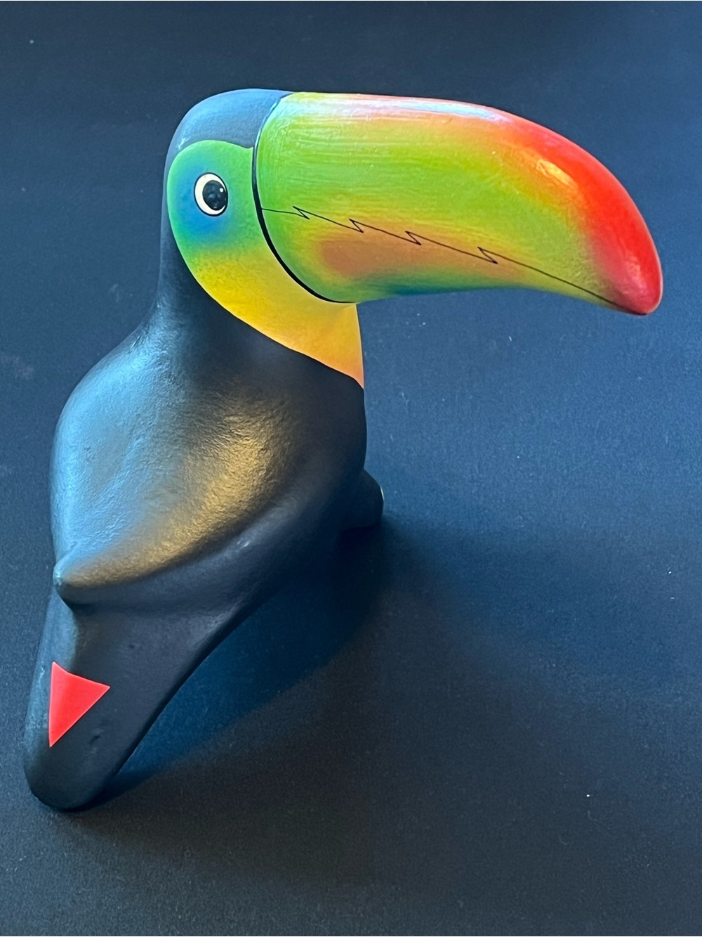 Hand-Painted Ceramic Toucan Figurine (signed by artist)